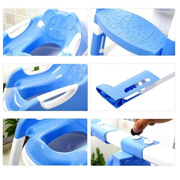 Teddy Toilet Ladder, Potty Trainer for Boys & Girls - Blue_0