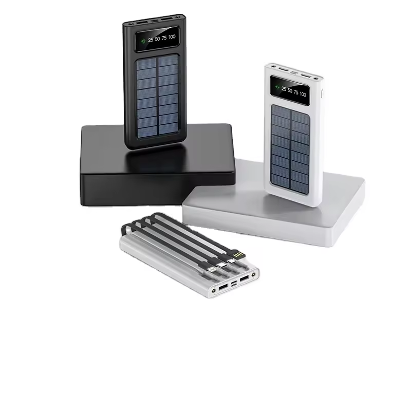 Solar Power Bank with Built-in Cables 4