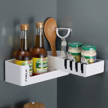 Rotating Corner Bathroom, Kitchen Storage Rack Shelf Organizer