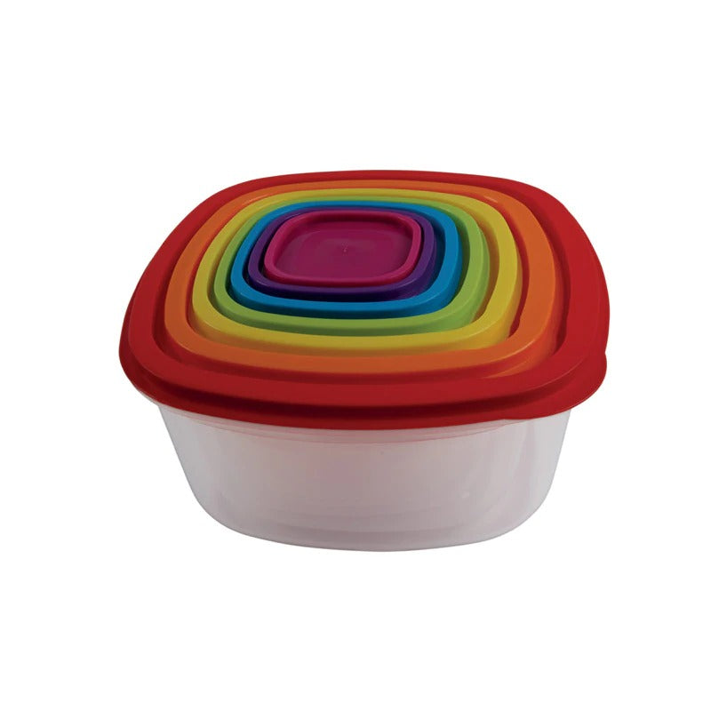 Rainbow 7PCS Plastic Square Food Container