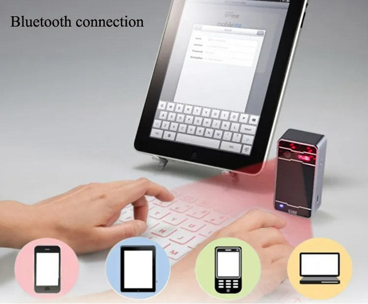 Bluetooth Virtual Keyboard Portable for Smartphone/PC/Tab/Ipad - Silver_2