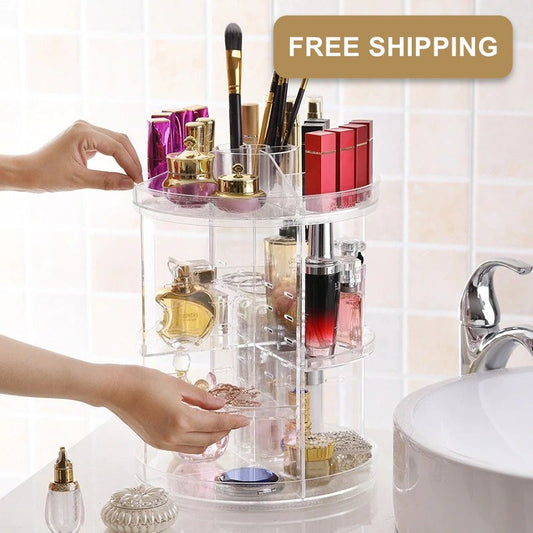 360 Degree Rotating Cosmetic Storage Rack
