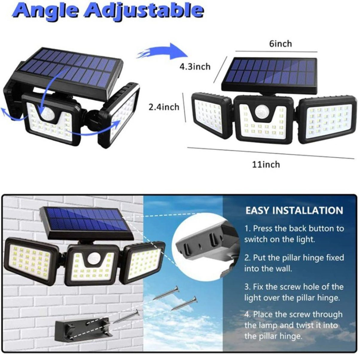 3 Head Solar Wall Lamp 3