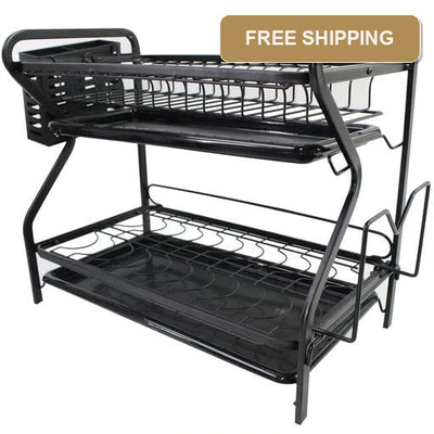 2-Tier Dish Rack -Black