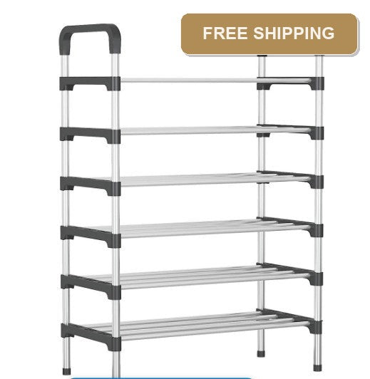 6 -Tiers Shoe Storage Organizer - Black