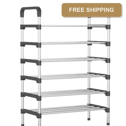 6 -Tiers Shoe Storage Organizer - Black