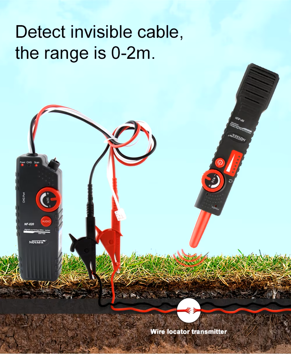 Underground Wire Detector - Anti-Jamming, Black