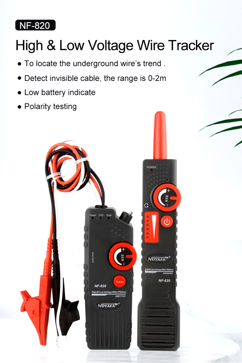 Underground Wire Detector - Anti-Jamming, Black