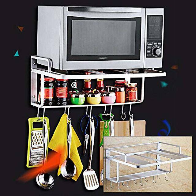 Microwave Oven Rack 2 Tier Storage Rack Microwave Oven Shelf Kitchen Supplies