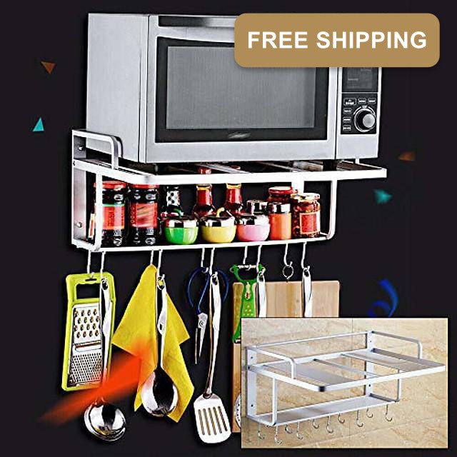 Microwave Oven Rack 2 Tier Storage Rack Microwave Oven Shelf Kitchen Supplies
