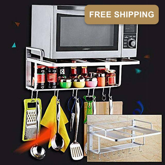 Microwave Oven Rack 2 Tier Storage Rack Microwave Oven Shelf Kitchen Supplies